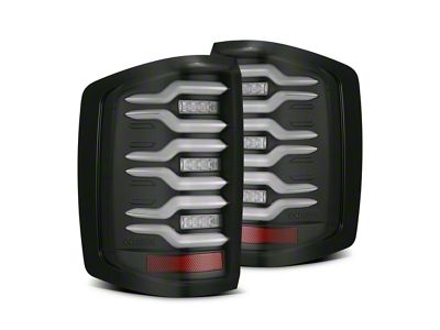 AlphaRex LUXX-Series LED Tail Lights; Black Housing; Clear Lens (15-19 Silverado 2500 HD w/ Factory Halogen Tail Lights)