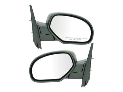 Manual Mirrors; Textured Black (07-13 Silverado 2500 HD)