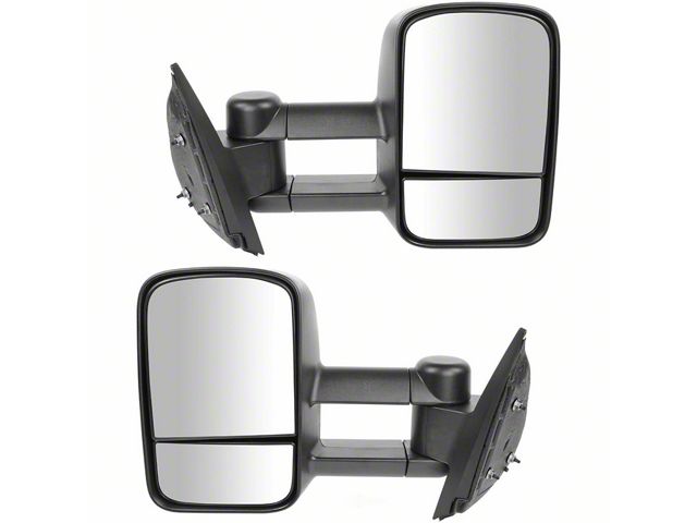 Manual Towing Mirrors; Textured Black (07-14 Silverado 2500 HD)