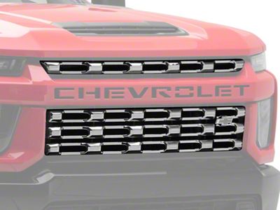 Mesh Upper Grille Insert; Chrome (20-24 Silverado 2500 HD Custom, LT, WT)