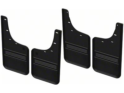 Mud Flaps with Black Plate; Front and Rear (20-25 Silverado 2500 HD)