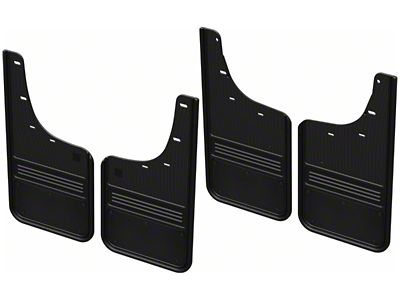 Mud Flaps with Black Plate; Front and Rear (20-24 Silverado 2500 HD)