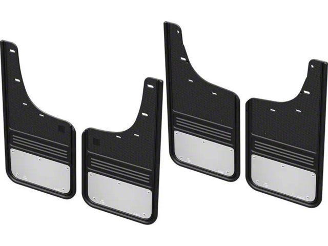 Mud Flaps with Stainless Steel Plate; Front and Rear (20-24 Silverado 2500 HD)