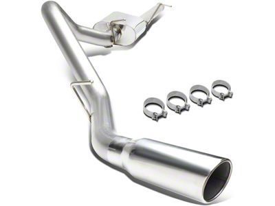 Muffler Catback Exhaust System; Single Tip; Stainless Steel (07-13 Silverado 2500 HD Regular Cab w/ 8-Foot Long Box)