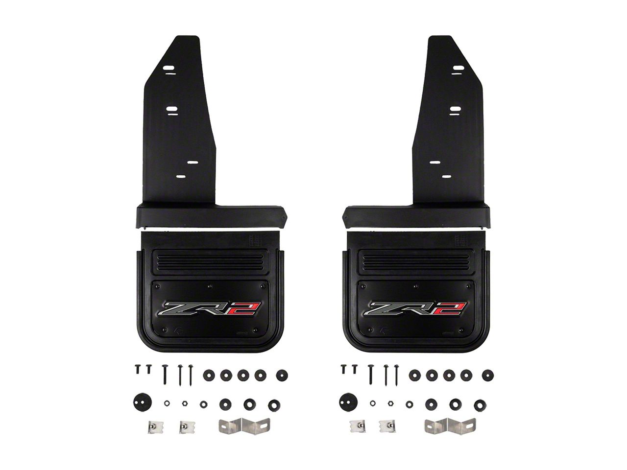Silverado 2500 No-Drill Mud Flaps with Black Anodized ZR2 Logo