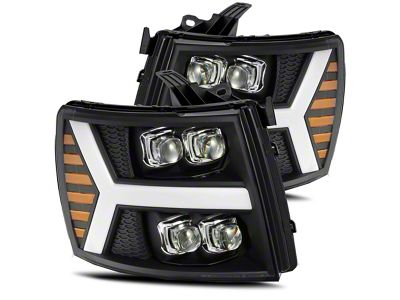 AlphaRex NOVA-Series LED Projector Headlights; Black Housing; Clear Lens (07-14 Silverado 2500 HD)