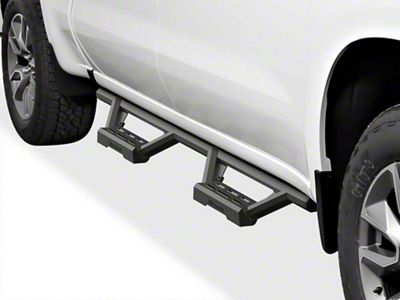 Octagon Tube Drop Style Nerf Side Step Bars; Black (20-25 Silverado 2500 HD Crew Cab)