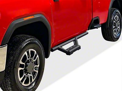 Octagon Tube Drop Style Nerf Side Step Bars; Black (20-24 Silverado 2500 HD Regular Cab)