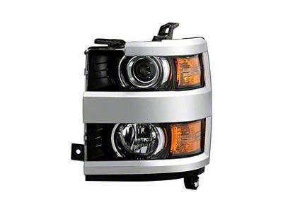 OE Style Headlight; Black Housing; Clear Lens; Driver Side (15-19 Silverado 2500 HD w/ Factory Halogen Headlights)
