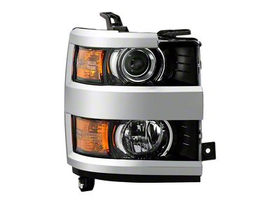 OE Style Headlight; Black Housing; Clear Lens; Passenger Side (15-19 Silverado 2500 HD w/ Factory Halogen Headlights)
