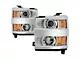 OE Style Headlights; Chrome Housing; Clear Lens (15-19 Silverado 2500 HD w/ Factory Halogen Headlights)