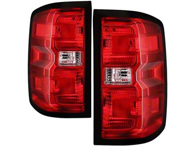 OE Style Tail Lights; Chrome Housing; Red/Clear Lens (16-19 Silverado 2500 HD DRW w/ Factory Halogen Tail Lights)