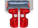 OE Style Tail Lights; Chrome Housing; Red Lens (20-23 Silverado 2500 HD w/ Factory Halogen Tail Lights)