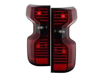 OE Style Tail Lights; Chrome Housing; Red Smoked Lens (20-21 Silverado 2500 HD w/ Factory Halogen Tail Lights)