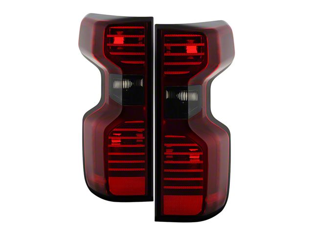 OE Style Tail Lights; Chrome Housing; Red Smoked Lens (20-21 Silverado 2500 HD w/ Factory Halogen Tail Lights)
