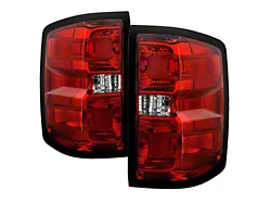 OEM Style Tail Lights; Black Housing; Red/Clear Lens (15-19 Silverado 2500 HD w/ Factory Halogen Tail Lights)