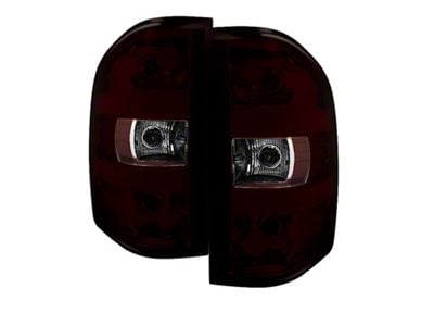 OEM Style Tail Lights; Chrome Housing; Red Smoked Lens (07-14 Silverado 2500 HD)