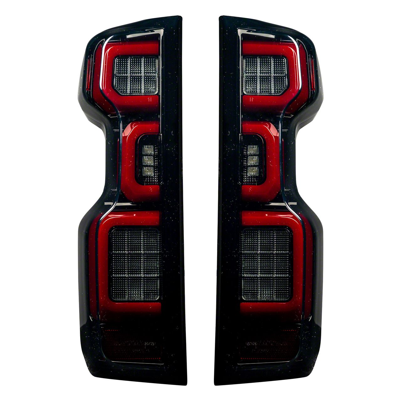 Silverado 2500 OLED Tail Lights; Black Housing; Smoked Lens (2023