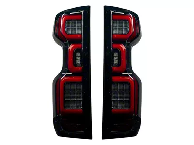 OLED Tail Lights; Black Housing; Smoked Lens (20-23 Silverado 2500 HD w/ Factory LED Tail Lights)