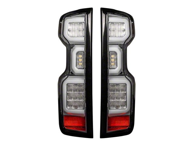 OLED Tail Lights; Chrome Housing; Clear Lens (20-23 Silverado 2500 HD w/ Factory Halogen Tail Lights)