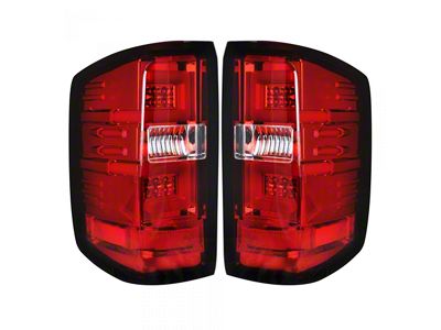 OLED Tail Lights; Chrome Housing; Red Lens (15-19 Silverado 2500 HD w/ Factory LED Tail Lights)