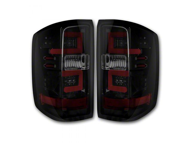 OLED Tail Lights; Chrome Housing; Smoked Lens (15-19 Silverado 2500 HD w/ Factory LED Tail Lights)
