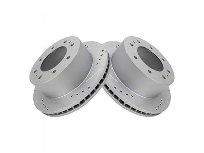 Performance Drilled and Slotted 8-Lug Rotors; Rear Pair (11-25 Silverado 2500 HD)