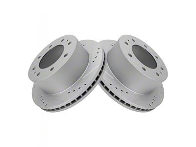 Performance Drilled and Slotted 8-Lug Rotors; Rear Pair (11-24 Silverado 2500 HD)