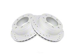Performance Drilled and Slotted 8-Lug Rotors; Rear Pair (07-10 Silverado 2500 HD)