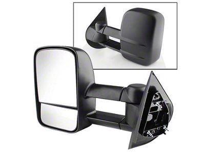 Powered Heated Manual Extendedable Mirror; Driver Side (07-13 Silverado 2500 HD)