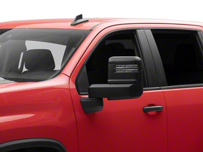 Powered Heated Manual Extendeable Towing Mirrors with Clear LED Turn Signals; Matte (20-25 Silverado 2500 HD)