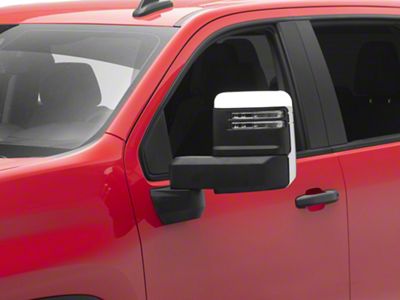 Powered Heated Manual Extendeable Towing Mirrors with Clear LED Turn Signals; Chrome (20-25 Silverado 2500 HD)
