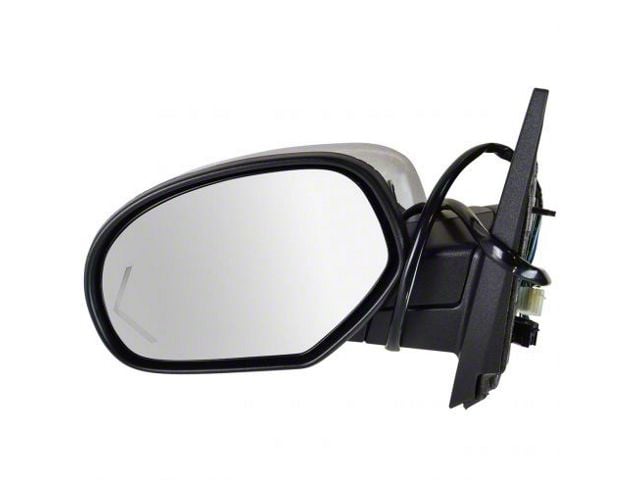 Powered Heated Memory Side Mirror with Chrome Cap; Driver Side (09-14 Silverado 2500 HD)