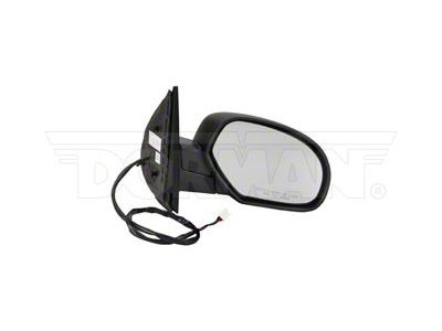 Powered Heated Side Mirror without Turn Signal and Puddle Light; Passenger Side; Black (07-11 Silverado 2500 HD)