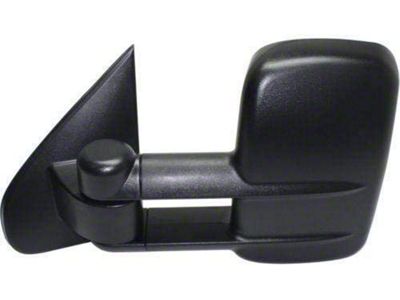 Powered Heated Towing Mirror; Textured Black; Driver Side (15-19 Silverado 2500 HD)