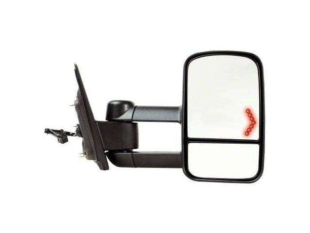Powered Heated Towing Mirror; Textured Black; Passenger Side (15-19 Silverado 2500 HD)