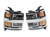 AlphaRex PRO-Series Projector Headlights; Black Housing; Clear Lens (15-19 Silverado 2500 HD)