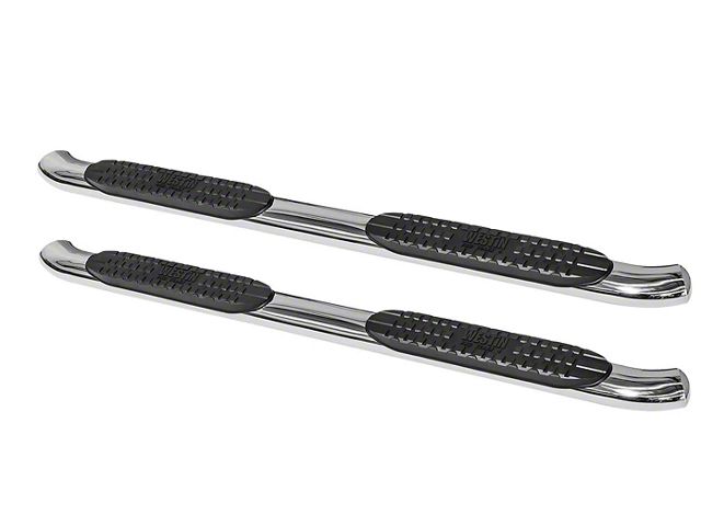 Pro Traxx 4-Inch Oval Side Step Bars; Stainless Steel (15-19 6.6L Duramax Silverado 2500 HD Double Cab)