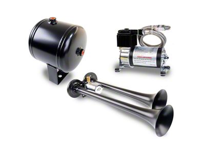 ProBlaster Compact Dual Air Horn System; Black (Universal; Some Adaptation May Be Required)