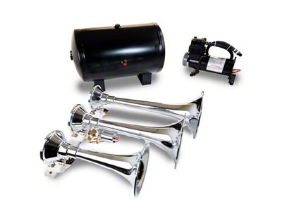 ProBlaster Triple Train Horn System; Chrome (Universal; Some Adaptation May Be Required)