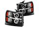 Dual Halo V2 Projector Headlights; Matte Black Housing; Clear Lens (07-14 Silverado 2500 HD)
