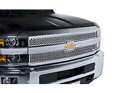 Putco Punch Design Upper Overlay Grilles; Polished (15-19 Silverado 2500 HD)