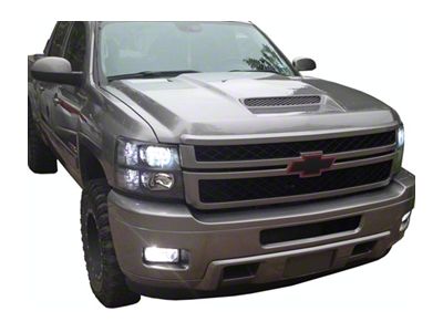 Ram Air Extractor Hood; Unpainted (07-10 Silverado 2500 HD)