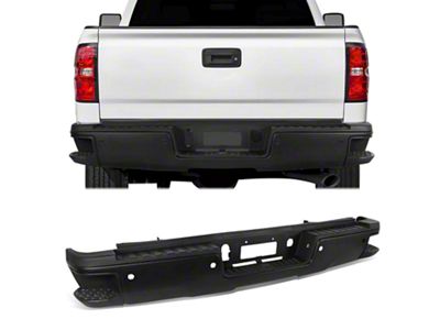 Rear Bumper; Pre-Drilled for Backup Sensors; Black (15-19 Silverado 2500 HD w/o Hitch Draw Bar)