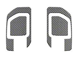 Rear Door Handle Surround Accent Trim; Domed Carbon Fiber (20-26 Silverado 2500 HD Double Cab, Crew Cab)
