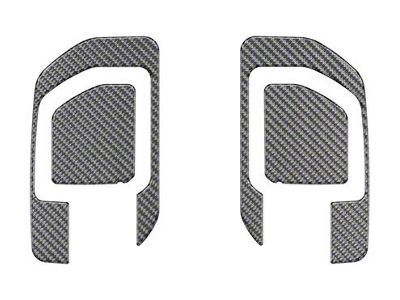 Rear Door Handle Surround Accent Trim; Domed Carbon Fiber (20-24 Silverado 2500 HD Double Cab, Crew Cab)