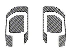 Rear Door Handle Surround Accent Trim; Domed Matte Carbon Fiber (20-25 Silverado 2500 HD Double Cab, Crew Cab)