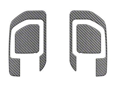 Rear Door Handle Surround Accent Trim; Domed Matte Carbon Fiber (20-25 Silverado 2500 HD Double Cab, Crew Cab)