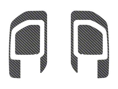 Rear Door Handle Surround Accent Trim; Raw Carbon Fiber (20-25 Silverado 2500 HD Double Cab, Crew Cab)