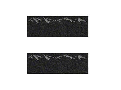 Rear Door Sill Protection with Mountain Logo; Black (15-23 Silverado 2500 HD Double Cab)